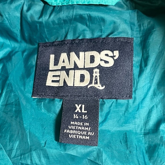Lands' End Kids Teal Puffer Jacket - Picture 4 of 10